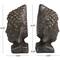6.25" Black Antique Finish Metal Buddha Bookends, 2ct.